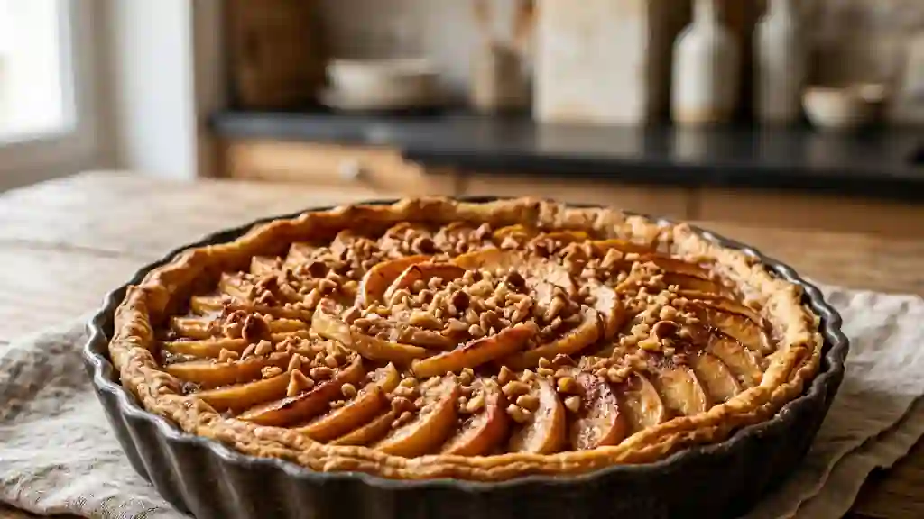 Tarte Pommes Fondantes, Cannelle et Praliné - Photo de présentation