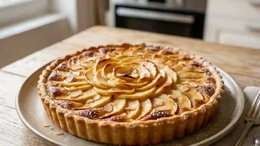 Tarte fondante aux pommes et amandes - Photo de présentation