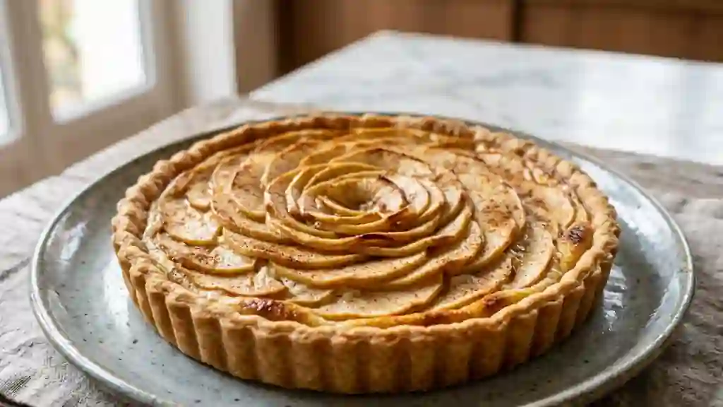 Tarte fondante aux pommes et fromage blanc - Photo de présentation