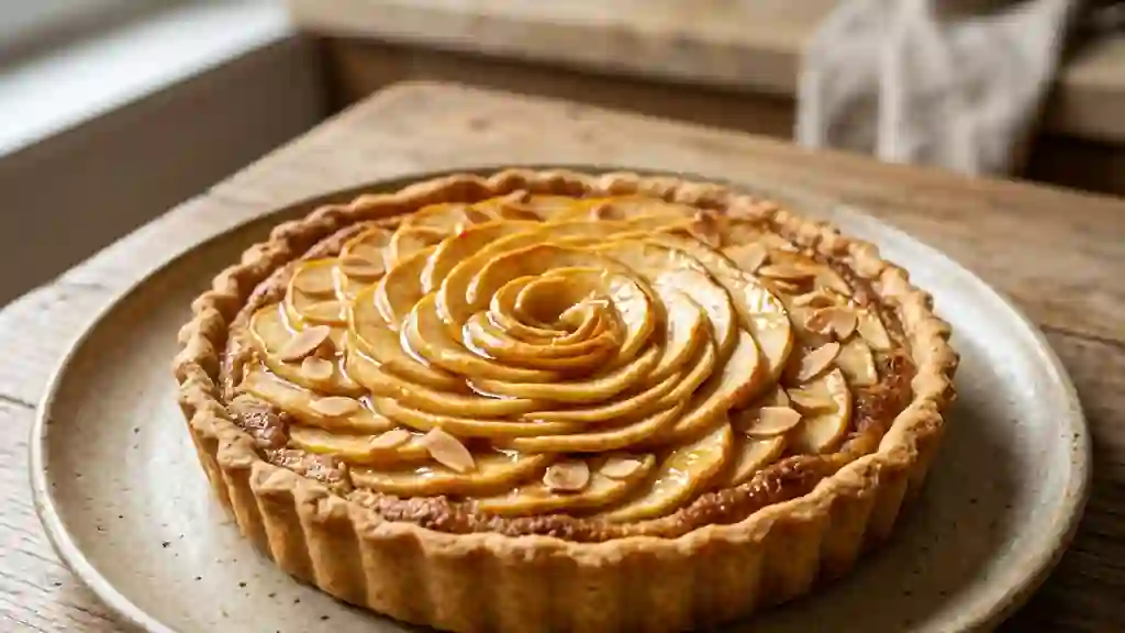 Tarte fondante pomme amandine au miel - Photo de présentation