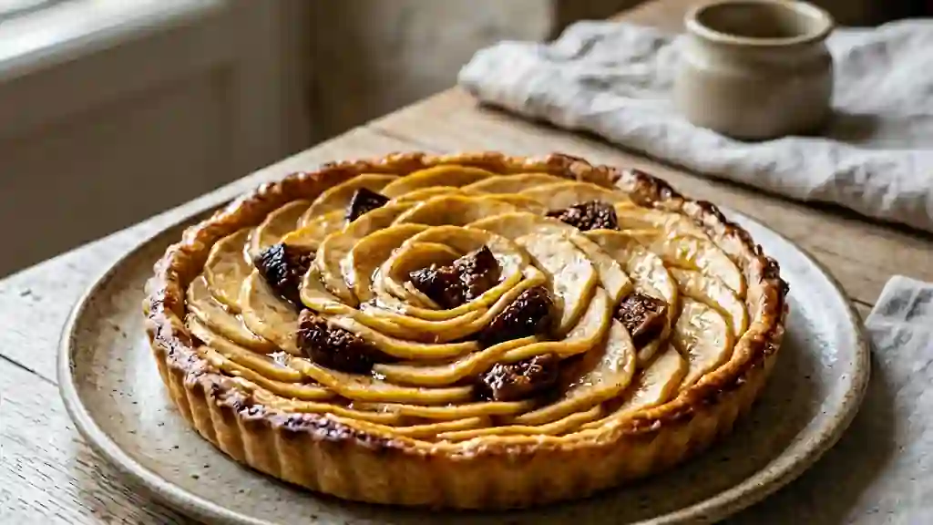 Tarte croustillante pommes fondantes et figues - Photo de présentation