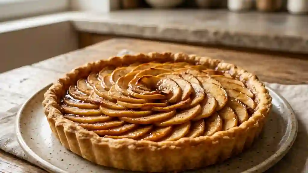 Tarte aux pommes fondante et croustillante - Photo de présentation