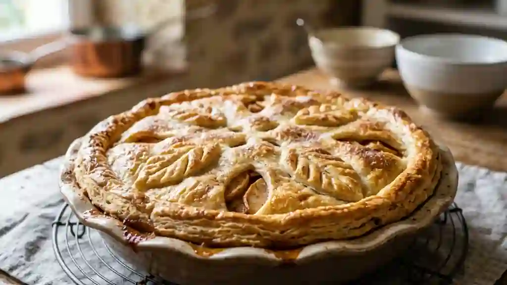 Tarte aux pommes à l'allemande croustillante - Photo de présentation