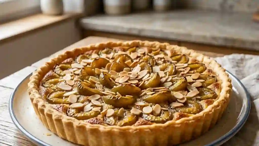 Tarte croustillante aux reines-claudes miellées - Photo de présentation