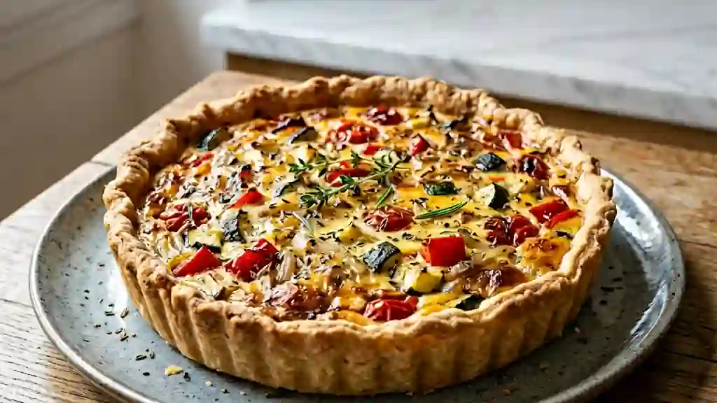 Tarte croustillante aux légumes du soleil - Photo de présentation