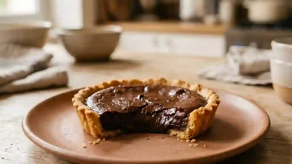 Tartelette tiède au chocolat noir fondant - Photo de présentation
