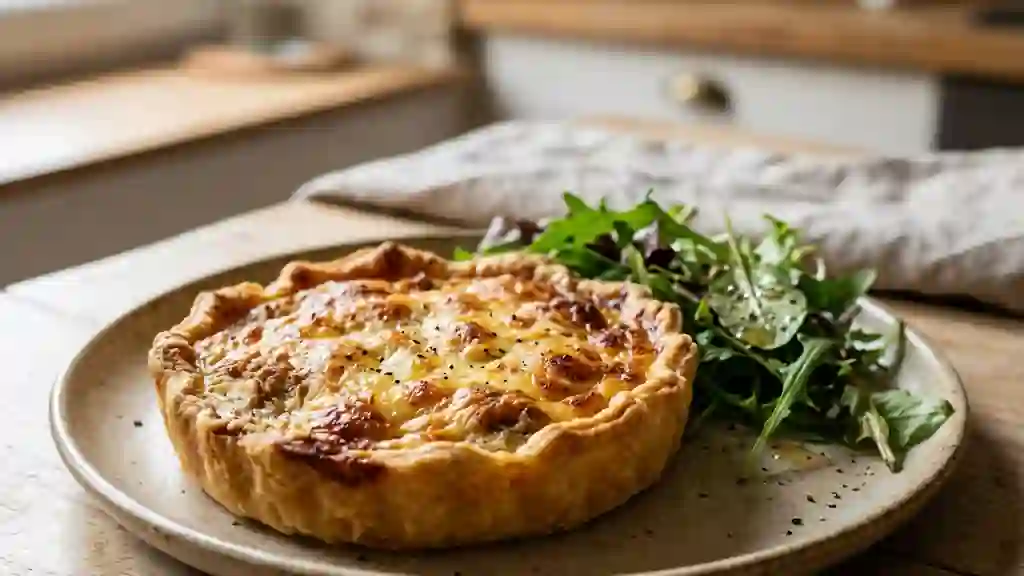 Tarte aux rillettes gratinée et fondante - Photo de présentation