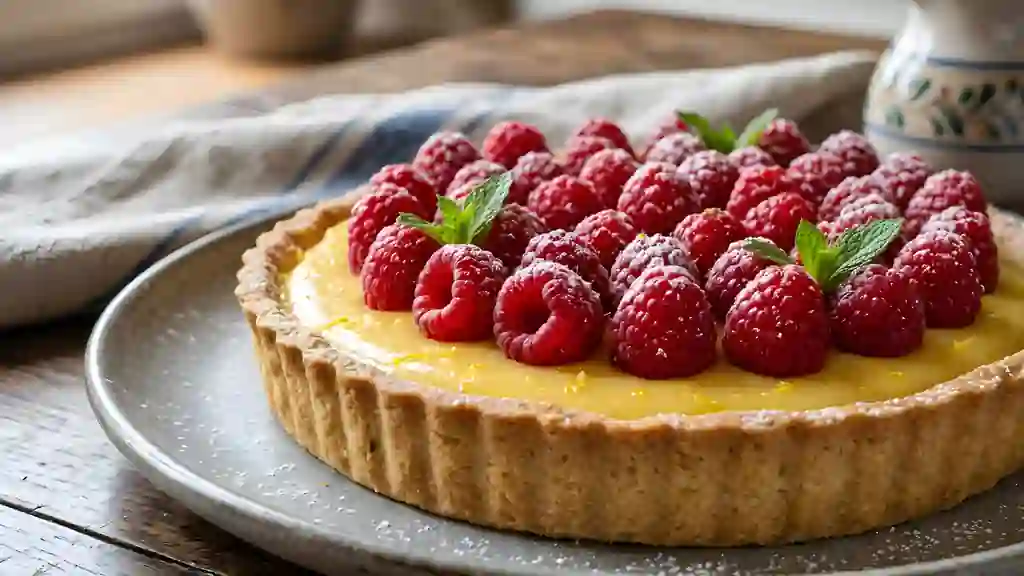 Tarte citron framboise acidulée - Photo de présentation