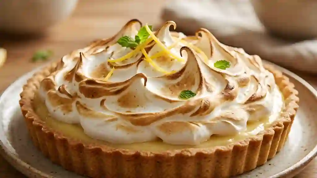Tarte citron meringuée aérienne sans gras - Photo de présentation