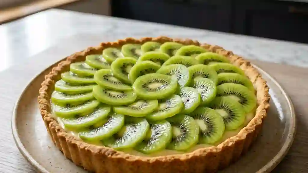 Tarte fondante au kiwi et crème onctueuse - Photo de présentation