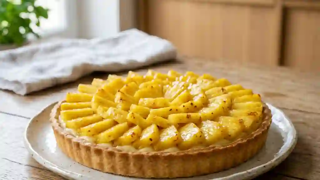 Tarte croustillante à l'ananas caramélisé - Photo de présentation