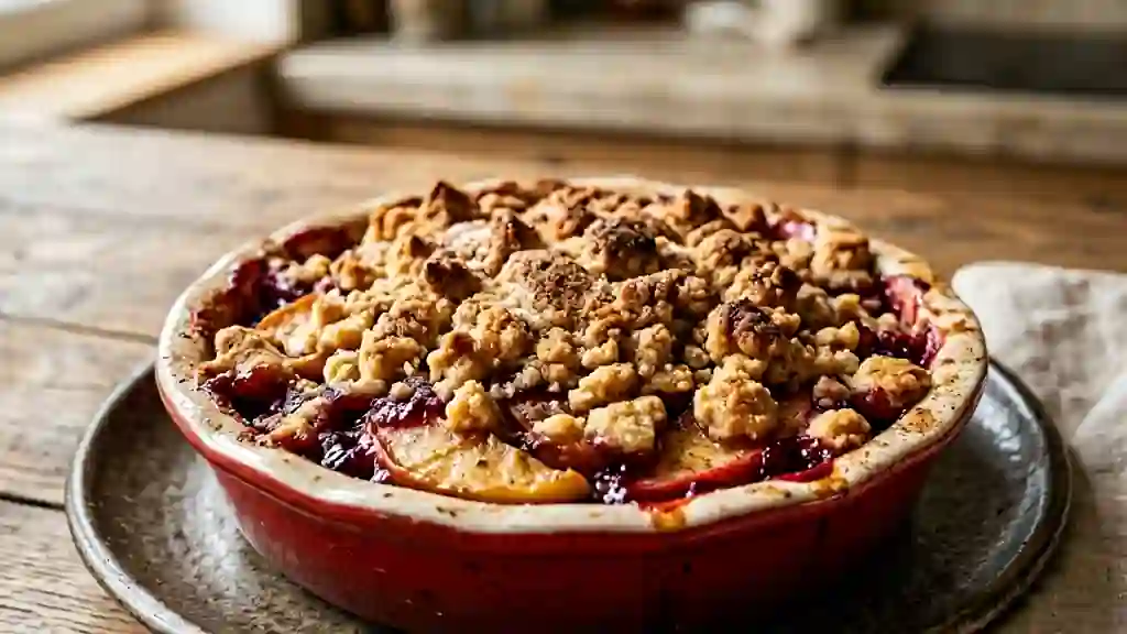Tarte pomme cannelle au crumble craquant - Photo de présentation