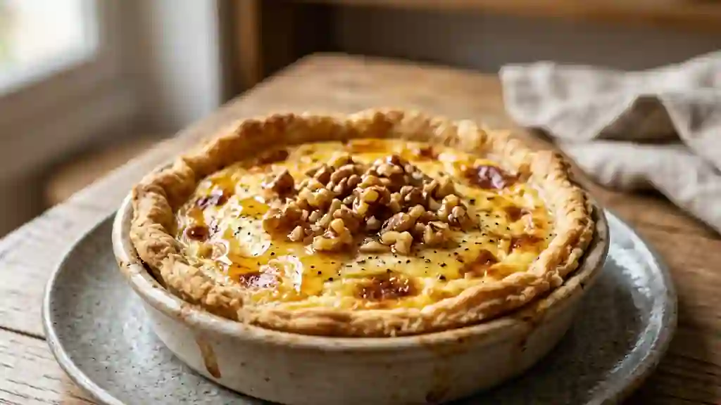 Tarte Cyrano fondante au chèvre et noix - Photo de présentation