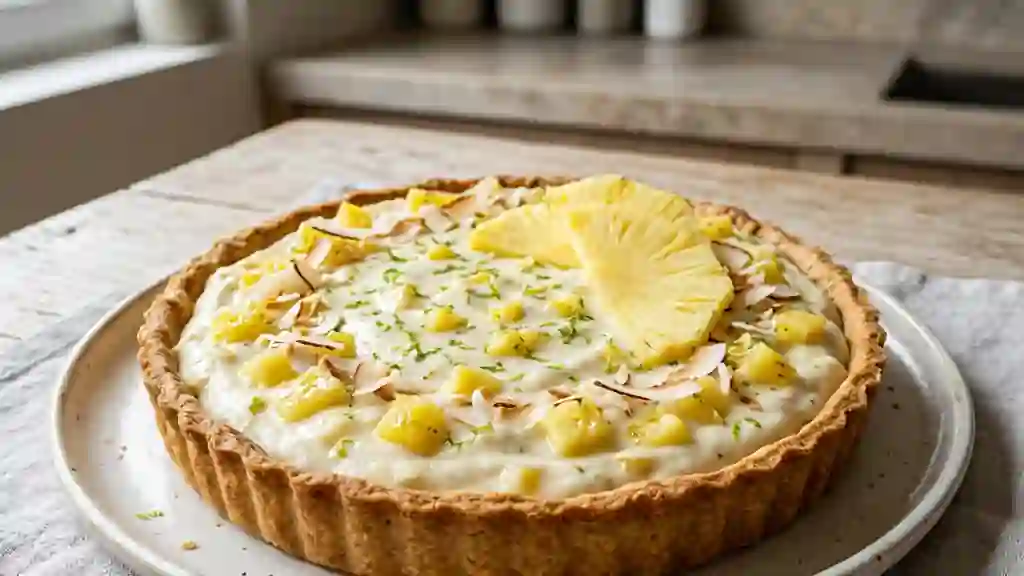 Tarte ananas et crème coco onctueuse - Photo de présentation