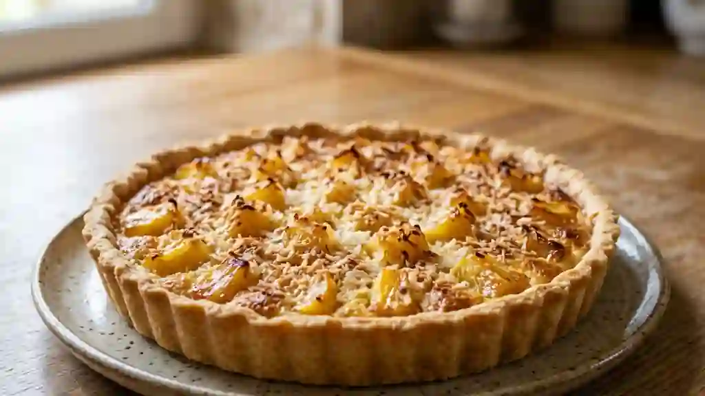 Tarte fondante Ananas et Coco grillée - Photo de présentation