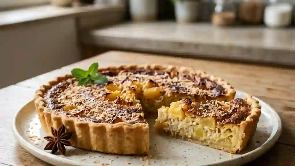 Tarte créole ananas coco fondante au rhum - Photo de présentation