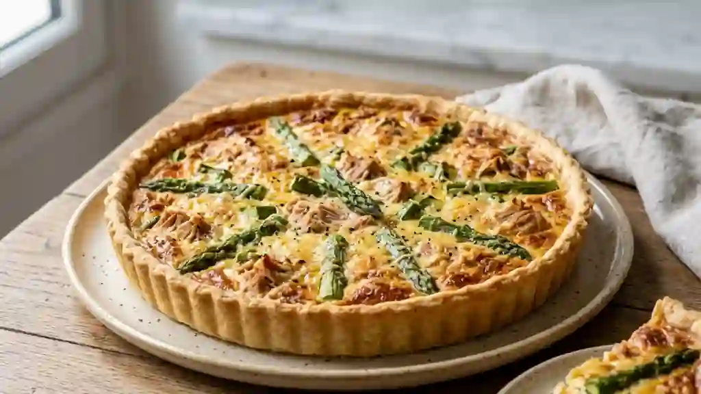 Tarte fondante thon et asperges vertes - Photo de présentation