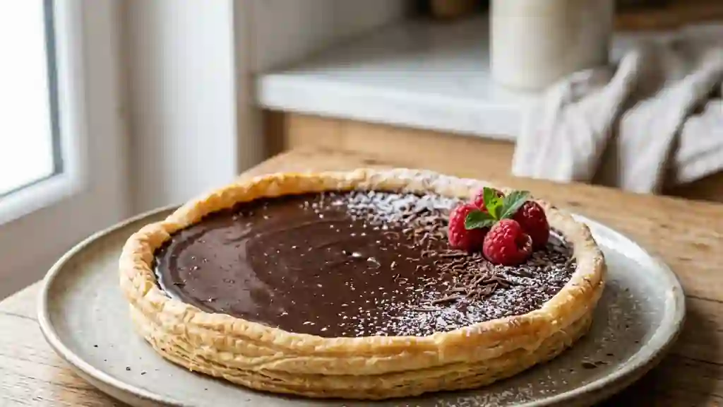 Tarte fine au chocolat fondant - Photo de présentation