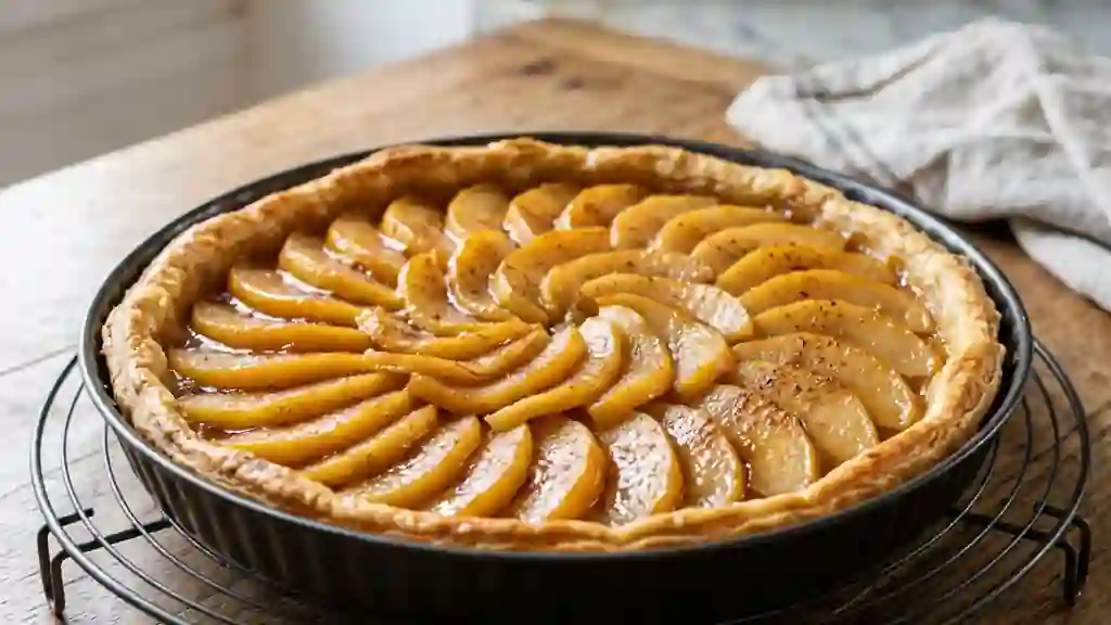 Tarte aux coings caramélisée et épicée - Photo de présentation