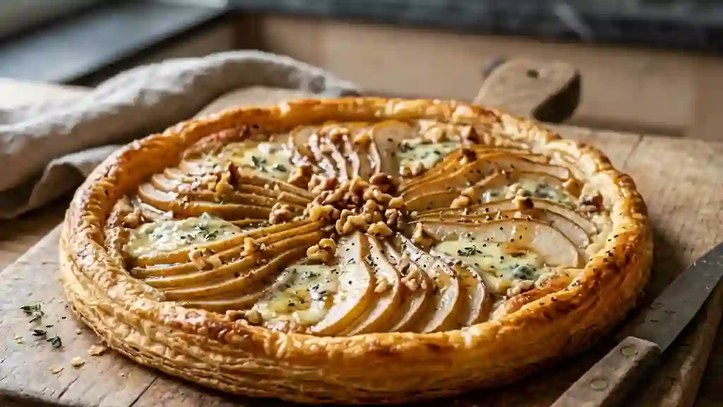 Tarte croustillante poire et fourme d'Ambert - Photo de présentation
