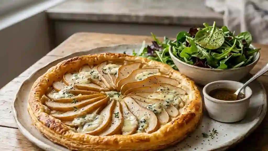Tarte fine poire roquefort et miel - Photo de présentation