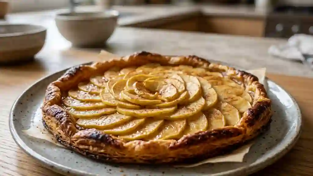 Tarte fine croustillante aux pommes acidulées - Photo de présentation