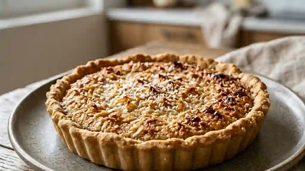 Tarte fondante à la noix de coco grillée - Photo de présentation