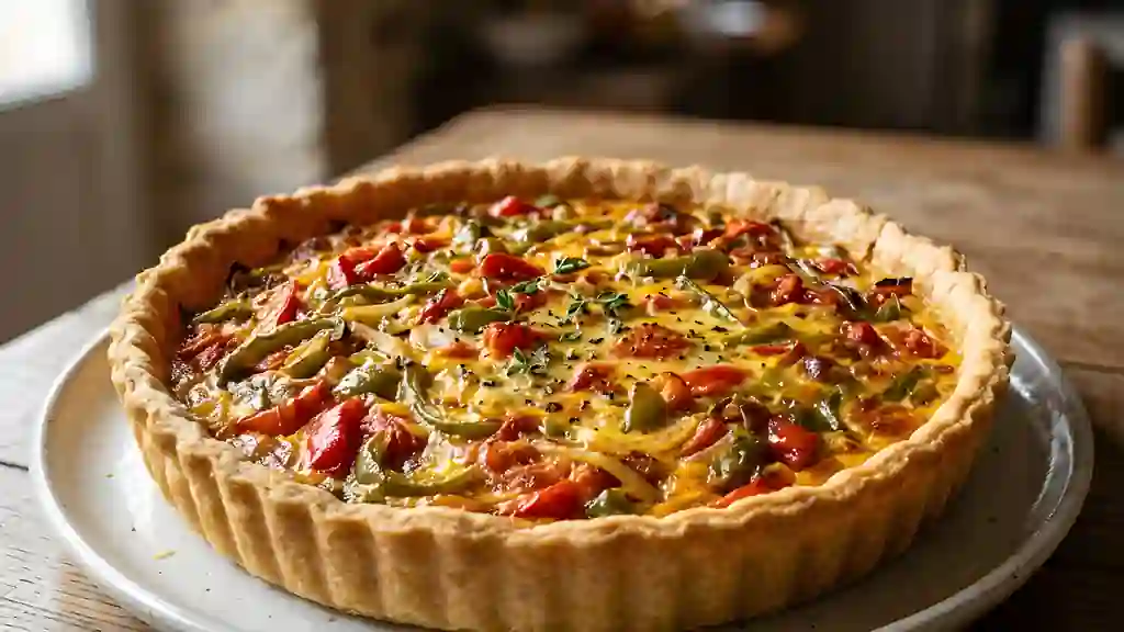 Tarte fondante à la piperade ensoleillée - Photo de présentation