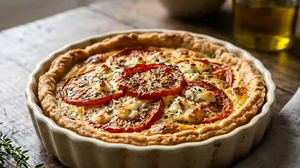 Tarte ensoleillée tomate et chèvre crémeux - Photo de présentation