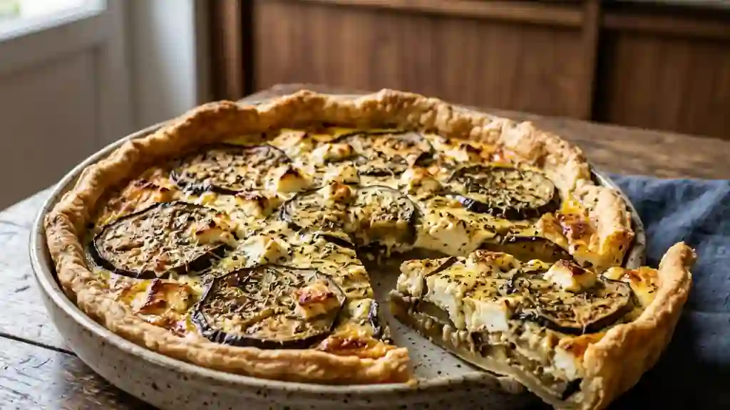Tarte fondante aubergine et feta - Photo de présentation