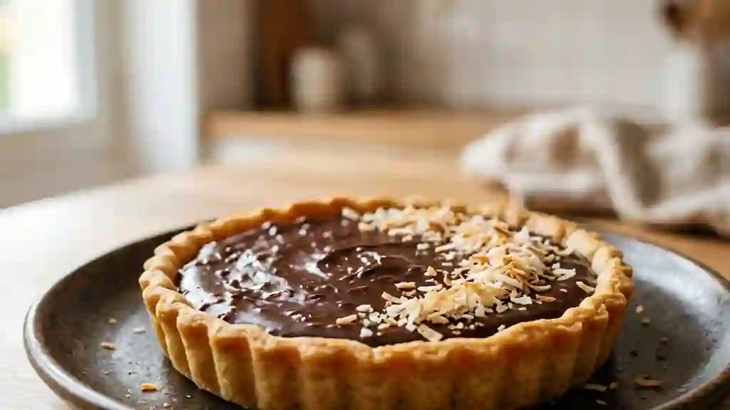 Tarte intense chocolat et coco fondante - Photo de présentation
