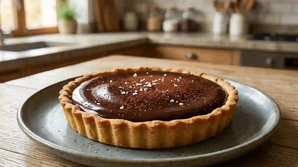 Tarte intense au chocolat noir fondant - Photo de présentation