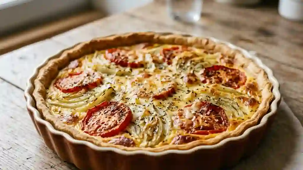 Tarte fondante au fenouil et tomates - Photo de présentation