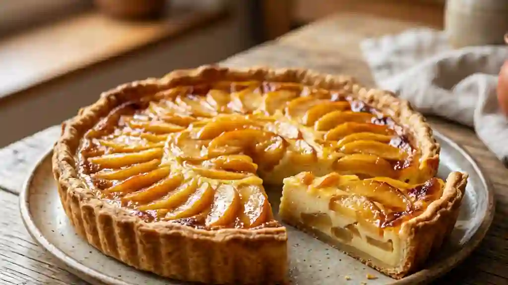 Tarte Fondante aux Pommes et Flan Vanillé - Photo de présentation