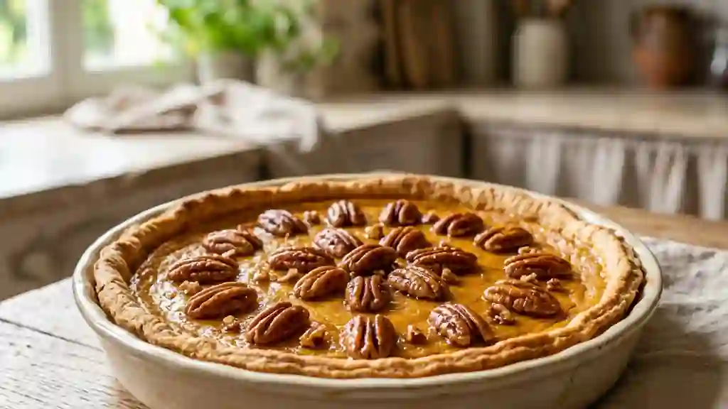Tarte au potimarron crémeuse et pécan croquantes - Photo de présentation