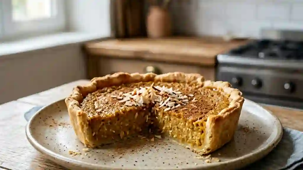 Tarte fondante au potiron et coco parfumée - Photo de présentation