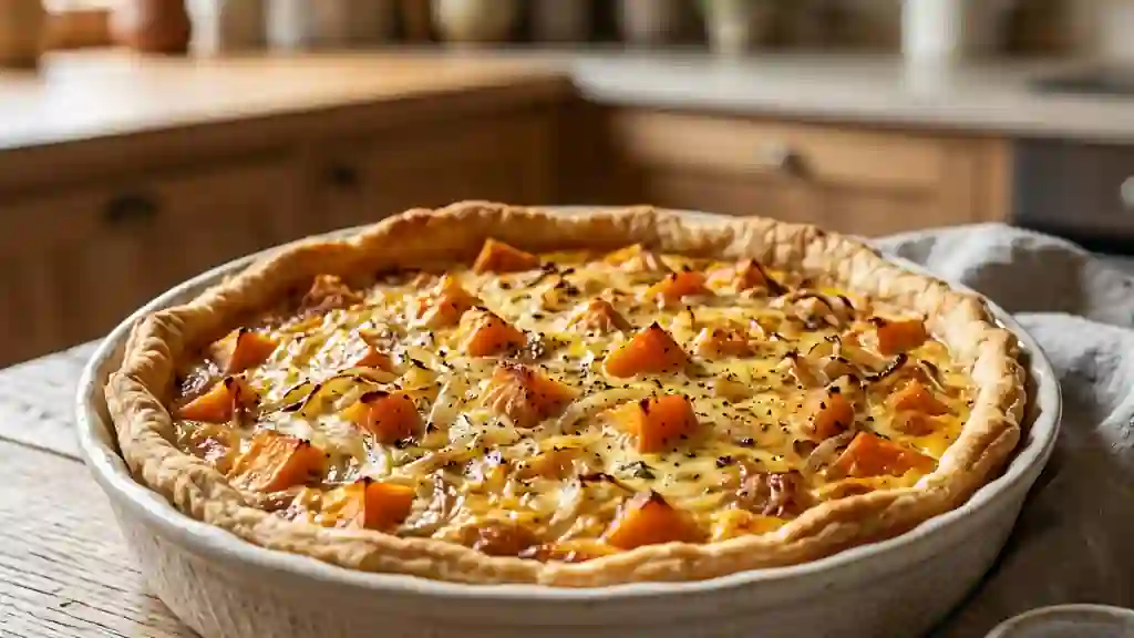 Tarte fondante au potiron et oignons doux - Photo de présentation