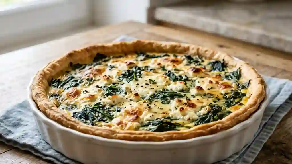 Tarte croustillante épinards et chèvre fondu - Photo de présentation