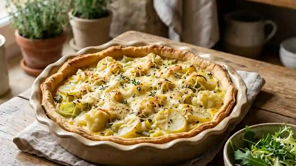 Tarte Fondante aux Légumes Blancs et Muscade - Photo de présentation