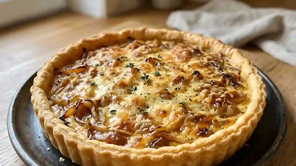 Tarte fondante aux oignons caramélisés - Photo de présentation