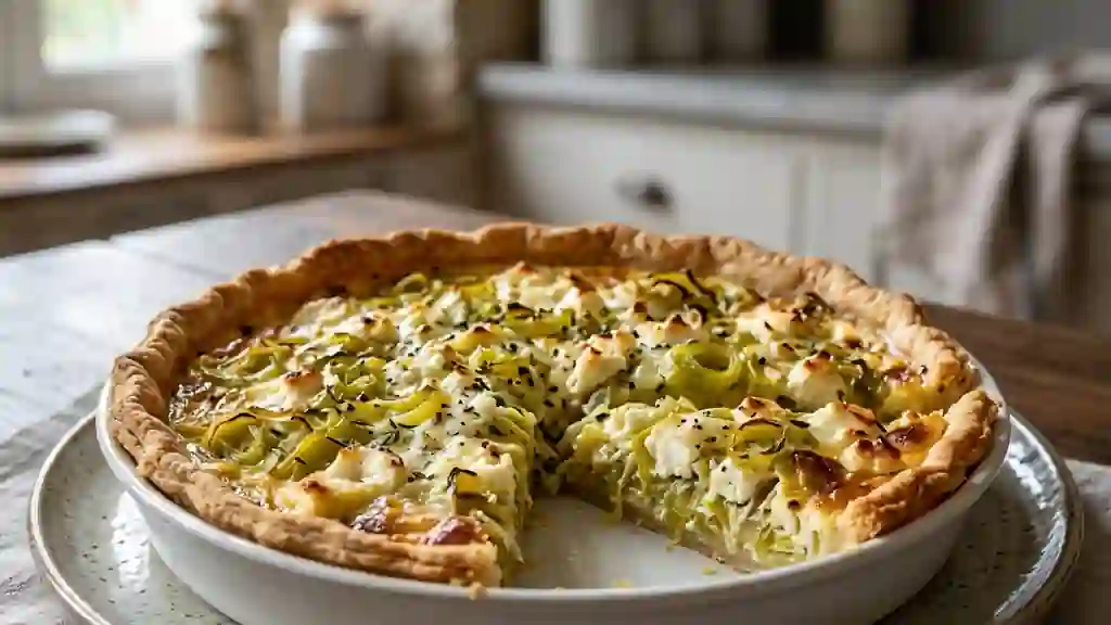 Tarte fondante poireaux et feta - Photo de présentation