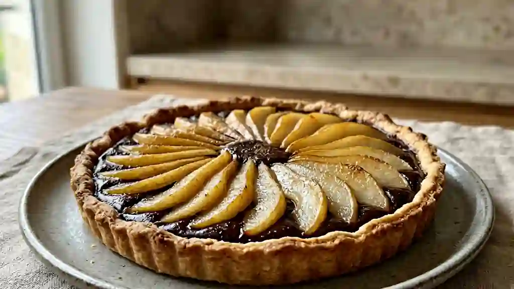 Tarte Fondante Poire et Chocolat Noir - Photo de présentation