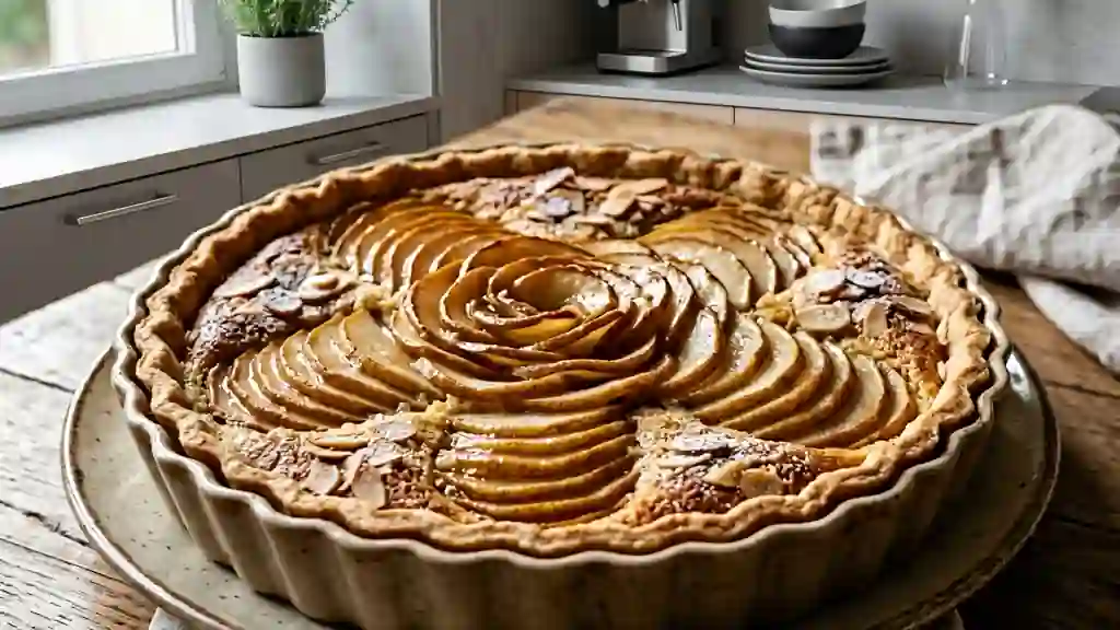 Tarte amandine aux poires fondantes - Photo de présentation