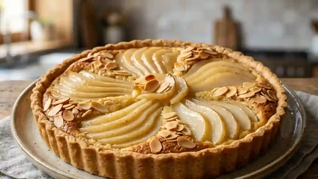 Tarte amandine aux poires fondantes - Photo de présentation