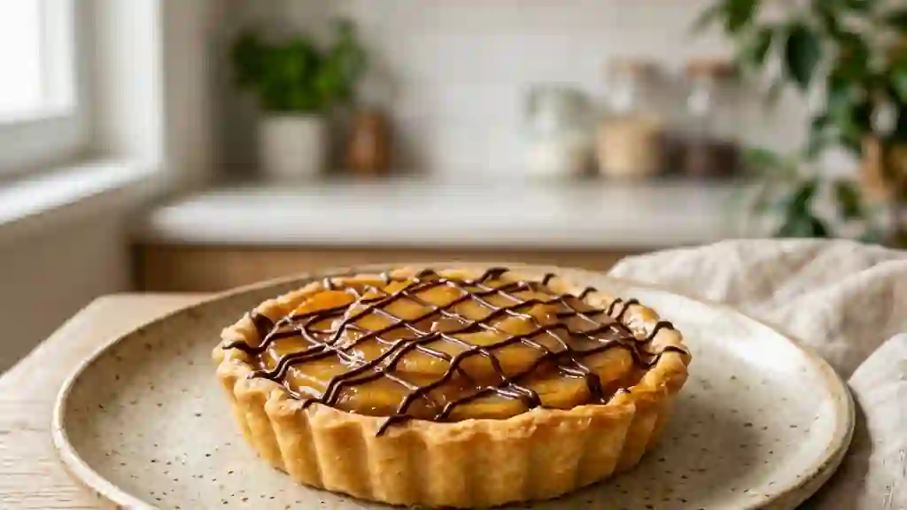 Tarte Fondante Pommes, Caramel et Chocolat - Photo de présentation
