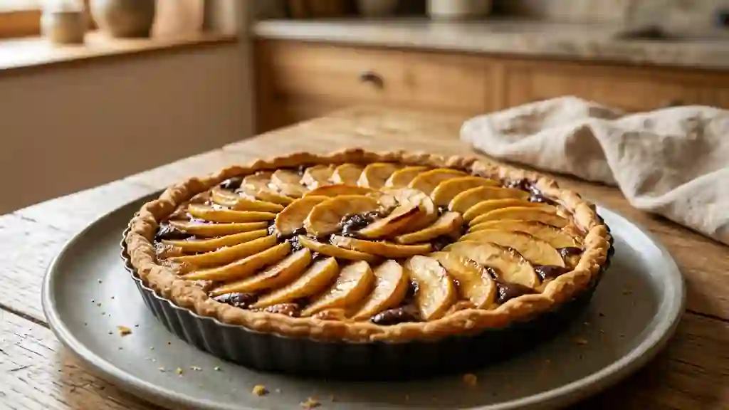Tarte Pommes et Chocolat Noir Fondant - Photo de présentation