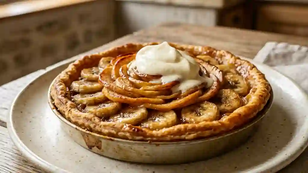 Tarte Fondante Pomme-Banane Caramélisée - Photo de présentation