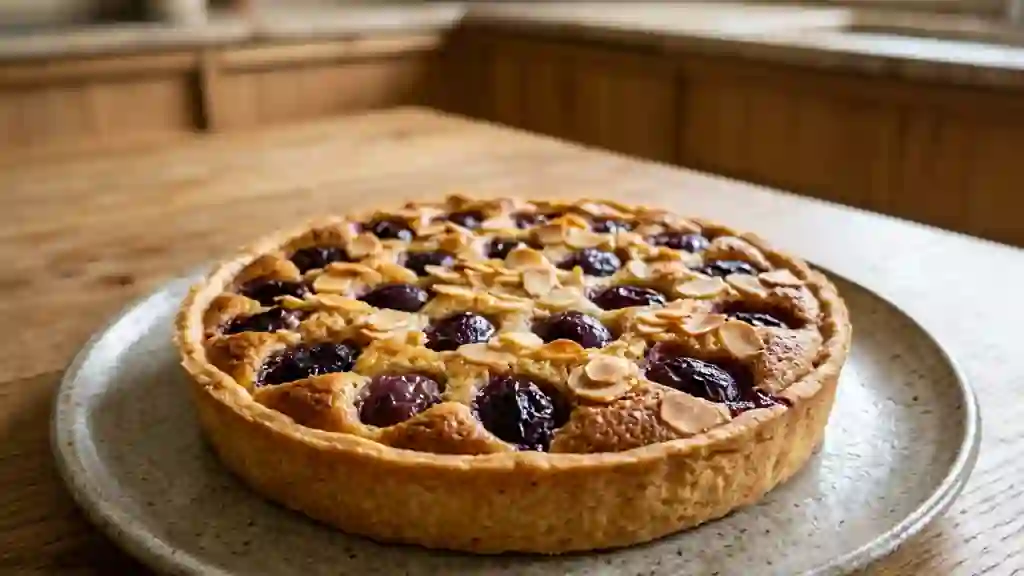 Tarte fondante raisin et crème d'amande - Photo de présentation