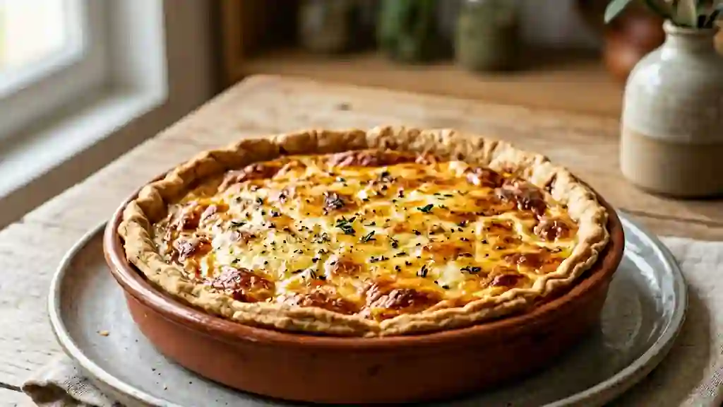 Tarte fondante au trio de fromages - Photo de présentation
