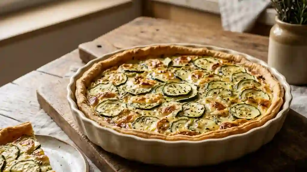 Tarte fondante chèvre et courgettes - Photo de présentation